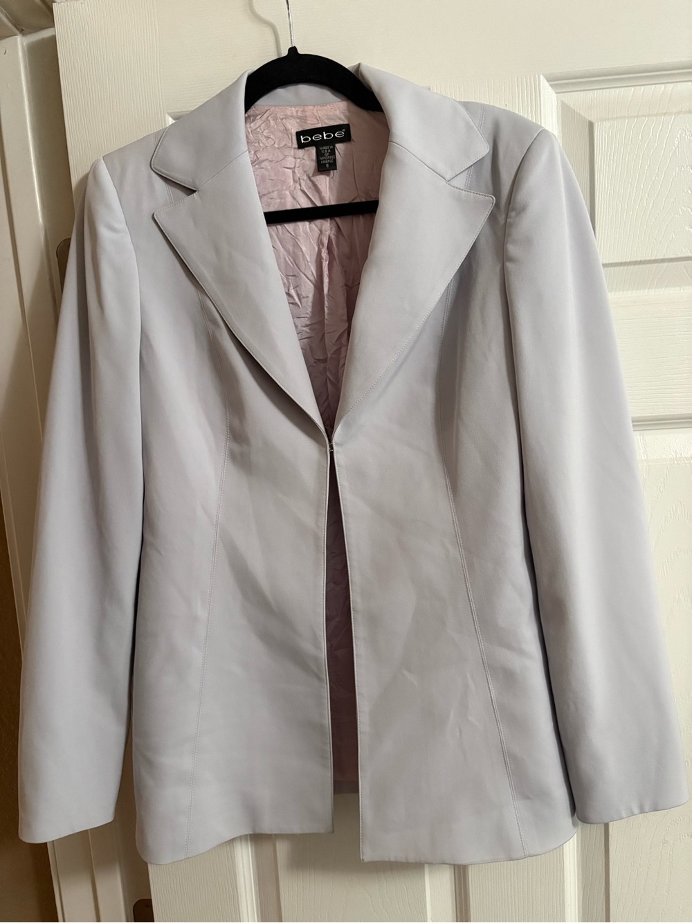 Bebe Y2K powder blue blazer feminine office career workwear made in USA 6